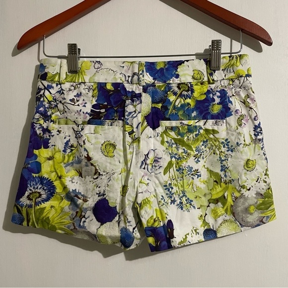 Zara Woman Cotton Blend Mixed Floral Print Chino Shorts - Picture 4 of 6